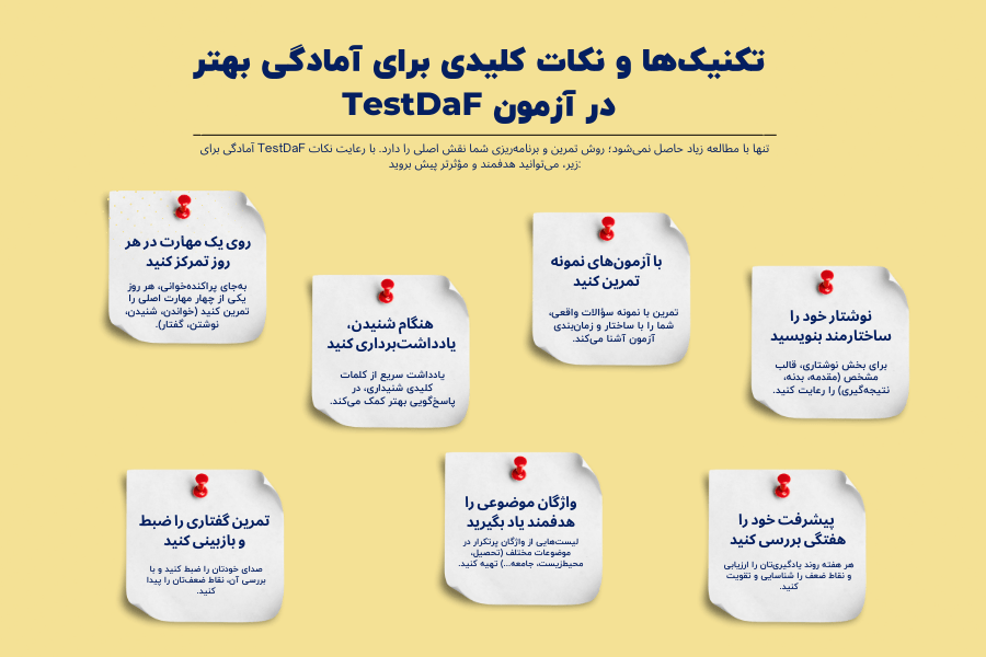 تکنیک‌ها و نکات کلیدی برای آمادگی آزمون testdaf