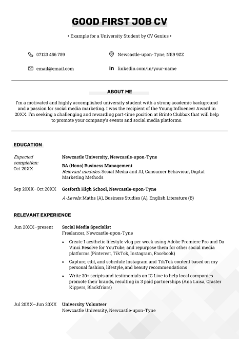 English cv example job apply 2 2