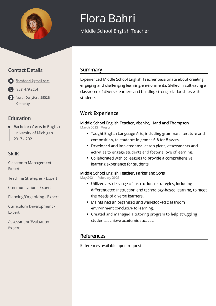English cv example job apply 3 1
